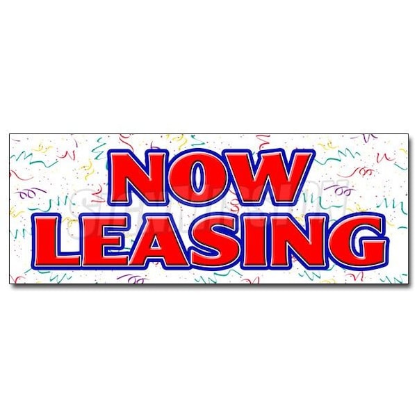 Safety Sign, 48 in Height, Vinyl, 18 in Length, Now Leasing
